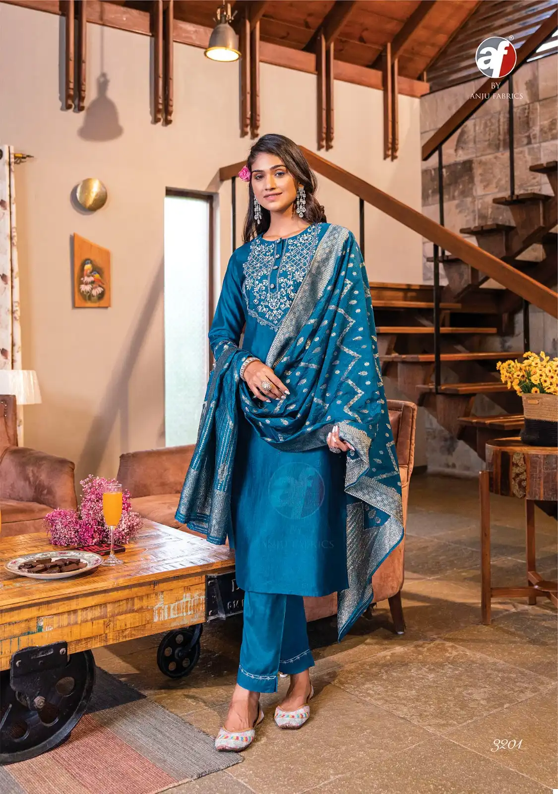 Anju Fabrics Mayuri Vol 3 Viscose By Nylon Wholesale Readymade Designer Suits Catalog — Wholesale Salwar Suits, MPA wholesale from Surat - Gallery Image 6
