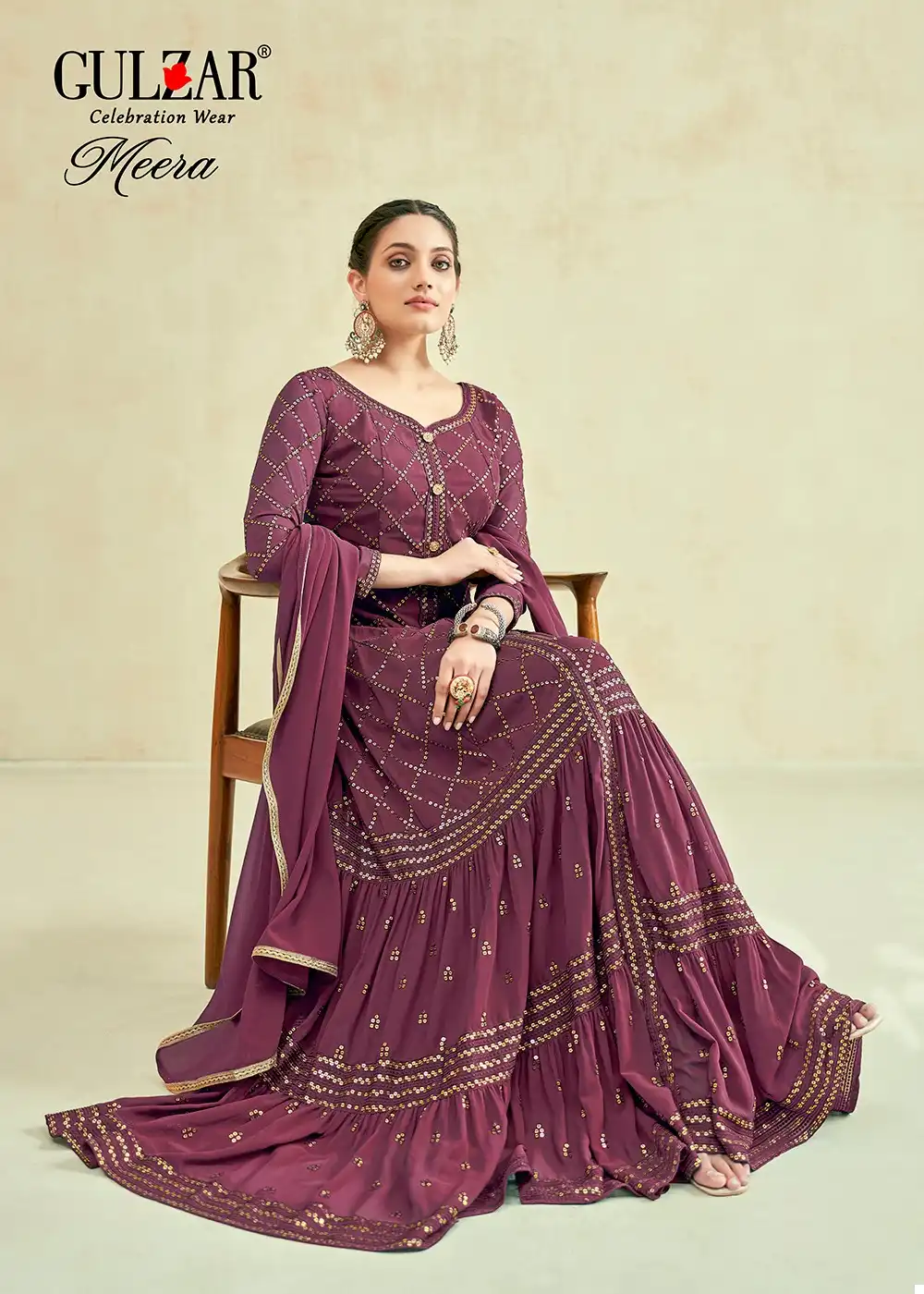 Meera Gulzar D.No. 2040-2041 Real Georgette Wholesale Designer Salwar Suit — Wholesale Salwar Suits, MPA wholesale from Surat - Gallery Image 3