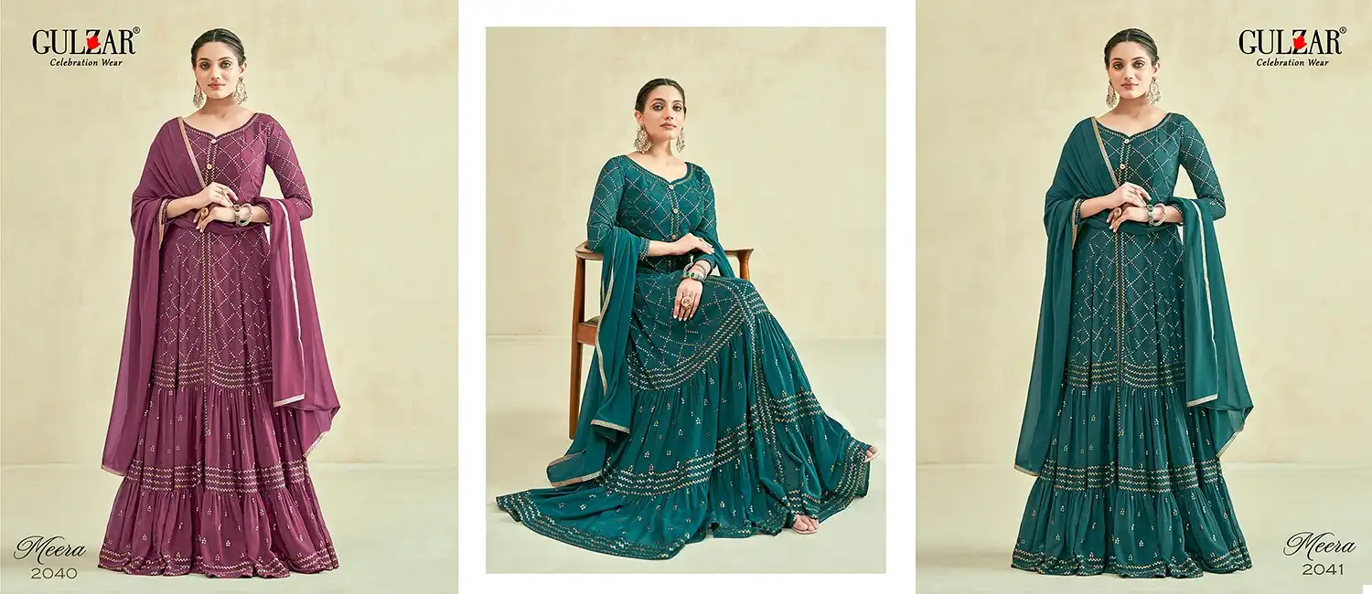 Meera Gulzar D.No. 2040-2041 Real Georgette Wholesale Designer Salwar Suit — Wholesale Salwar Suits, MPA wholesale from Surat — view 4