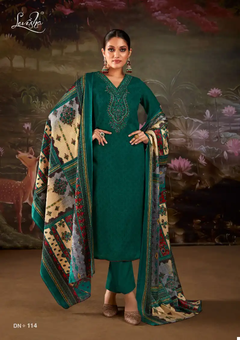 Levisha Nagma Pashmina Wholesale Fancy Kashmiri Embroidery Work Winter Wear Salwar Suit Catalog — Wholesale Salwar Suits, Levisha wholesale from Surat - Gallery Image 4