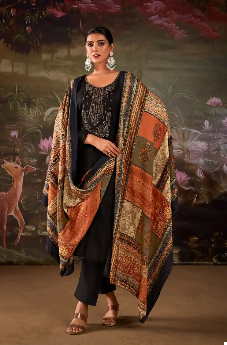 Levisha Nagma Pashmina Wholesale Fancy Kashmiri Embroidery Work Winter Wear Salwar Suit Catalog — Wholesale Salwar Suits, Levisha wholesale from Surat - Gallery Image 6