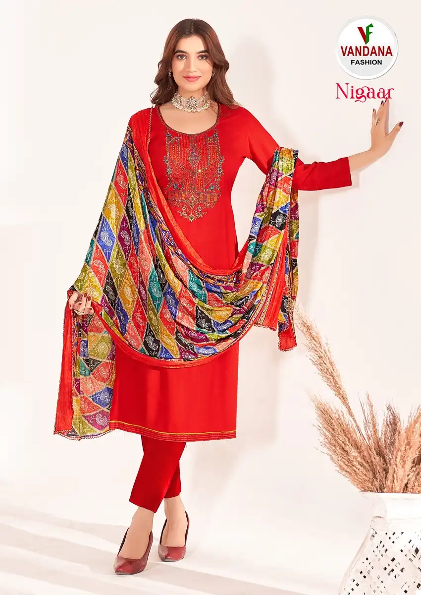 Vandana Nigaar Cotton Wholesale Fancy Swarovski Work Salwar Suits Catalog — Wholesale Salwar Suits, MPA wholesale from Surat - Gallery Image 4