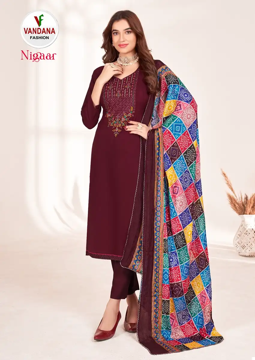 Vandana Nigaar Cotton Wholesale Fancy Swarovski Work Salwar Suits Catalog — Wholesale Salwar Suits, MPA wholesale from Surat - Gallery Image 6