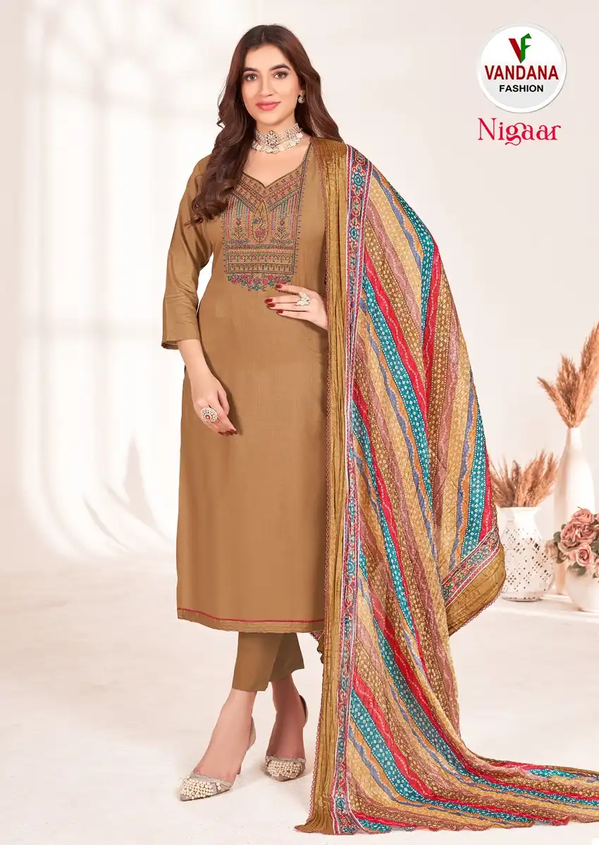 Vandana Nigaar Cotton Wholesale Fancy Swarovski Work Salwar Suits Catalog — Wholesale Salwar Suits, MPA wholesale from Surat - Gallery Image 7