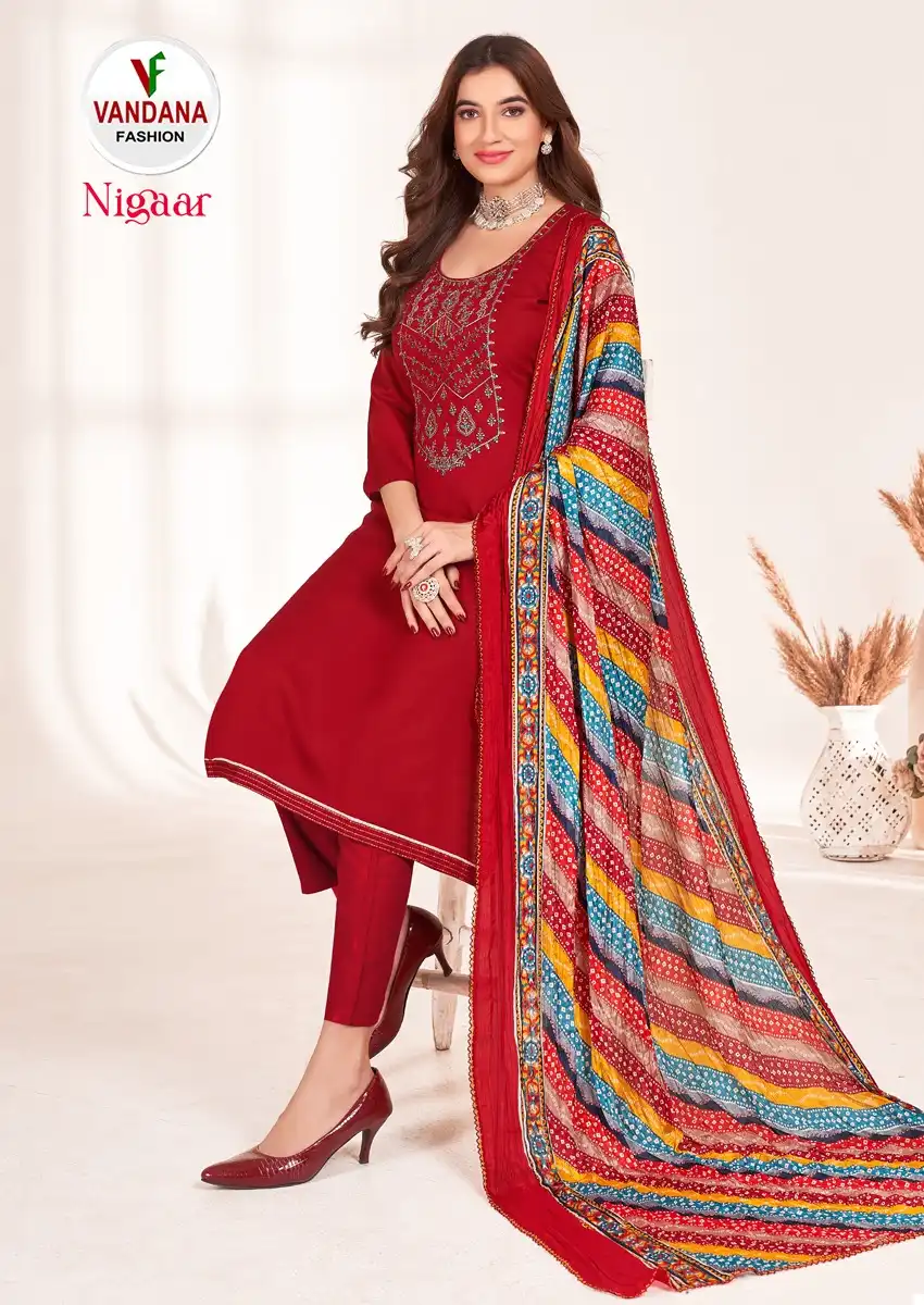 Vandana Nigaar Cotton Wholesale Fancy Swarovski Work Salwar Suits Catalog — Wholesale Salwar Suits, MPA wholesale from Surat - Gallery Image 8