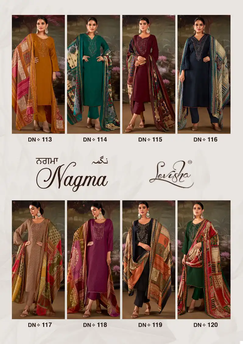 Levisha Nagma Pure Pashmina Wholesale Winter Wear Salwar Suit Catalog — Wholesale Salwar Suits, Levisha wholesale from Surat — view 8