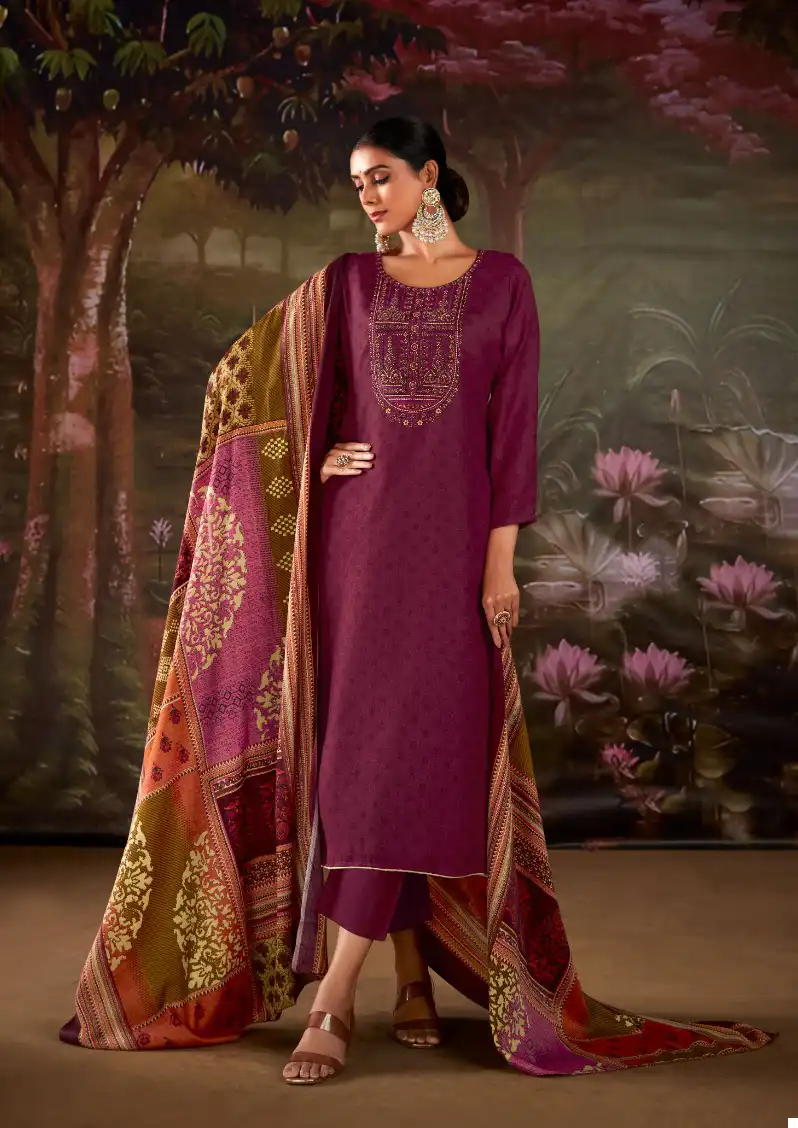 Levisha Nagma Pure Pashmina Wholesale Winter Wear Salwar Suit Catalog — Wholesale Salwar Suits, Levisha wholesale from Surat - Gallery Image 4