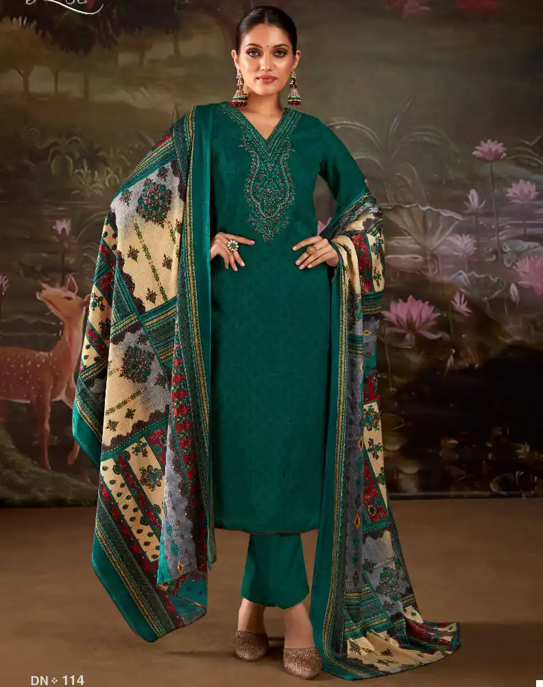 Levisha Nagma Pure Pashmina Wholesale Winter Wear Salwar Suit Catalog — Wholesale Salwar Suits, Levisha wholesale from Surat — view 1