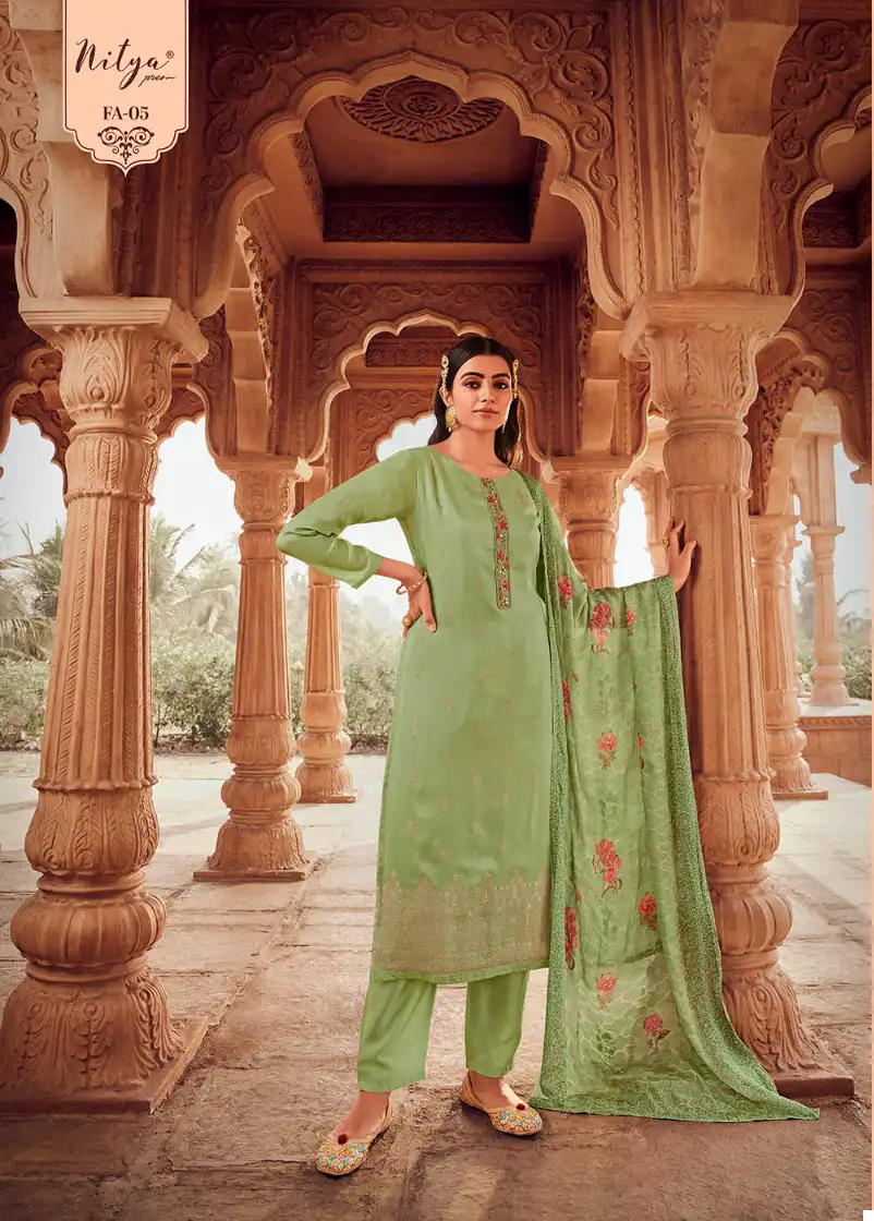 Nitya Falak Dola Jacquard Wholesale Fancy Salwar Suit Catalog — Wholesale Salwar Suits, MPA wholesale from Surat - Gallery Image 2