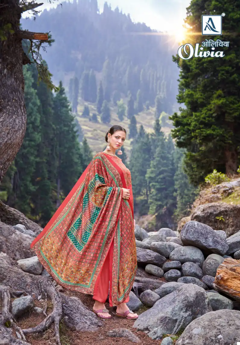 Alok Suits Olivia Pashmina Wholesale Fancy Hand Work Winter Wear Salwar Suit Catalog — Wholesale Salwar Suits, Alok Suit wholesale from Surat — view 5