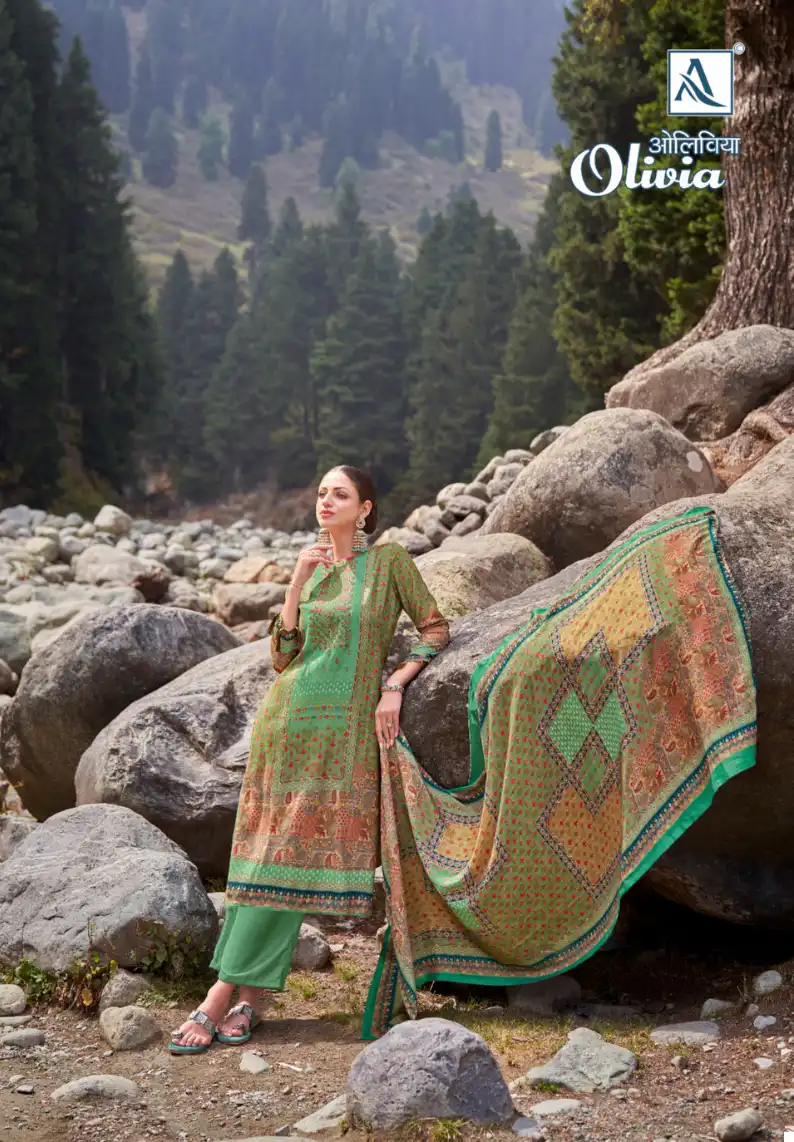 Alok Suits Olivia Pashmina Wholesale Fancy Hand Work Winter Wear Salwar Suit Catalog — Wholesale Salwar Suits, Alok Suit wholesale from Surat — view 6