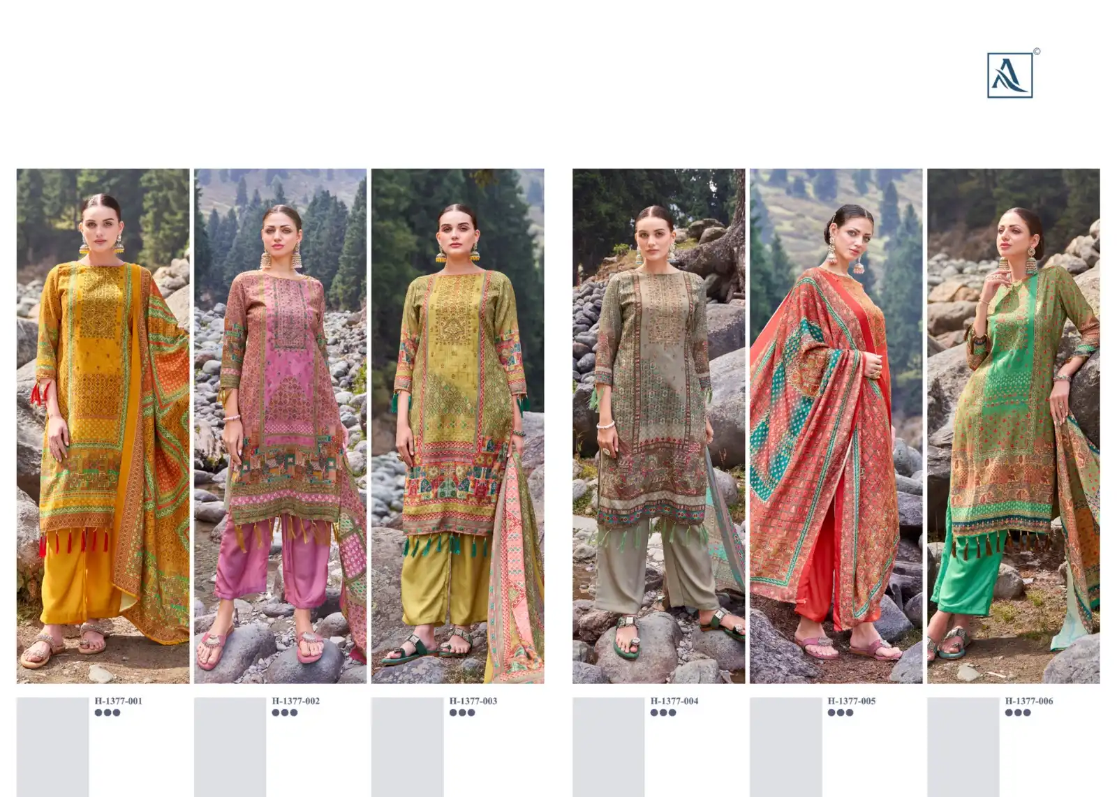 Alok Suits Olivia Pashmina Wholesale Fancy Hand Work Winter Wear Salwar Suit Catalog — Wholesale Salwar Suits, Alok Suit wholesale from Surat — view 7