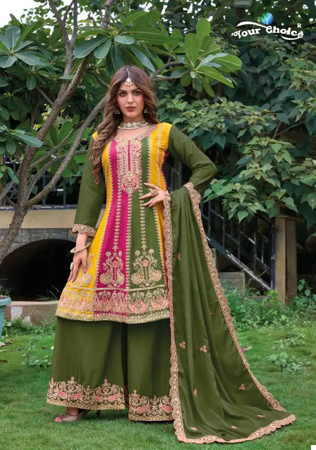 Your Choice Orra-2 Heavy Chinon Wholesale Readymade Designer Suits Catalog — Wholesale Salwar Suits, MPA wholesale from Surat - Gallery Image 2