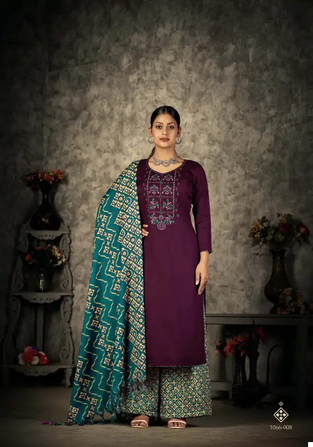 Romani Patiala Dreams Pashmina Wholesale Fancy Embroidery Work Winter Wear Salwar Suit Catalog - Image 7