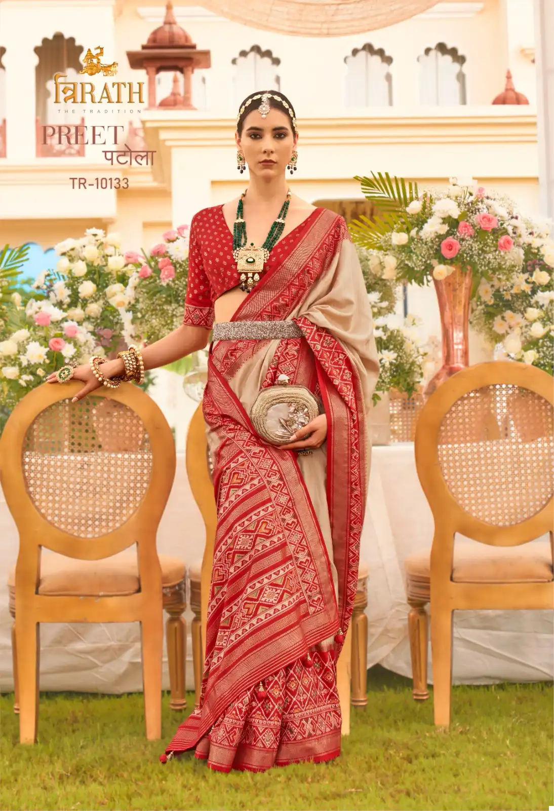 Trirath Preet Patola New Sigma Silk Wholesale Sarees — Wholesale Sarees, MPA wholesale from Surat - Gallery Image 2