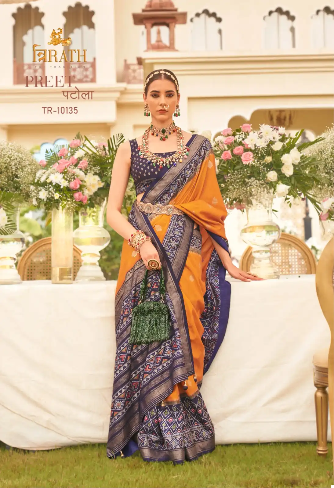Trirath Preet Patola New Sigma Silk Wholesale Sarees — Wholesale Sarees, MPA wholesale from Surat - Gallery Image 4