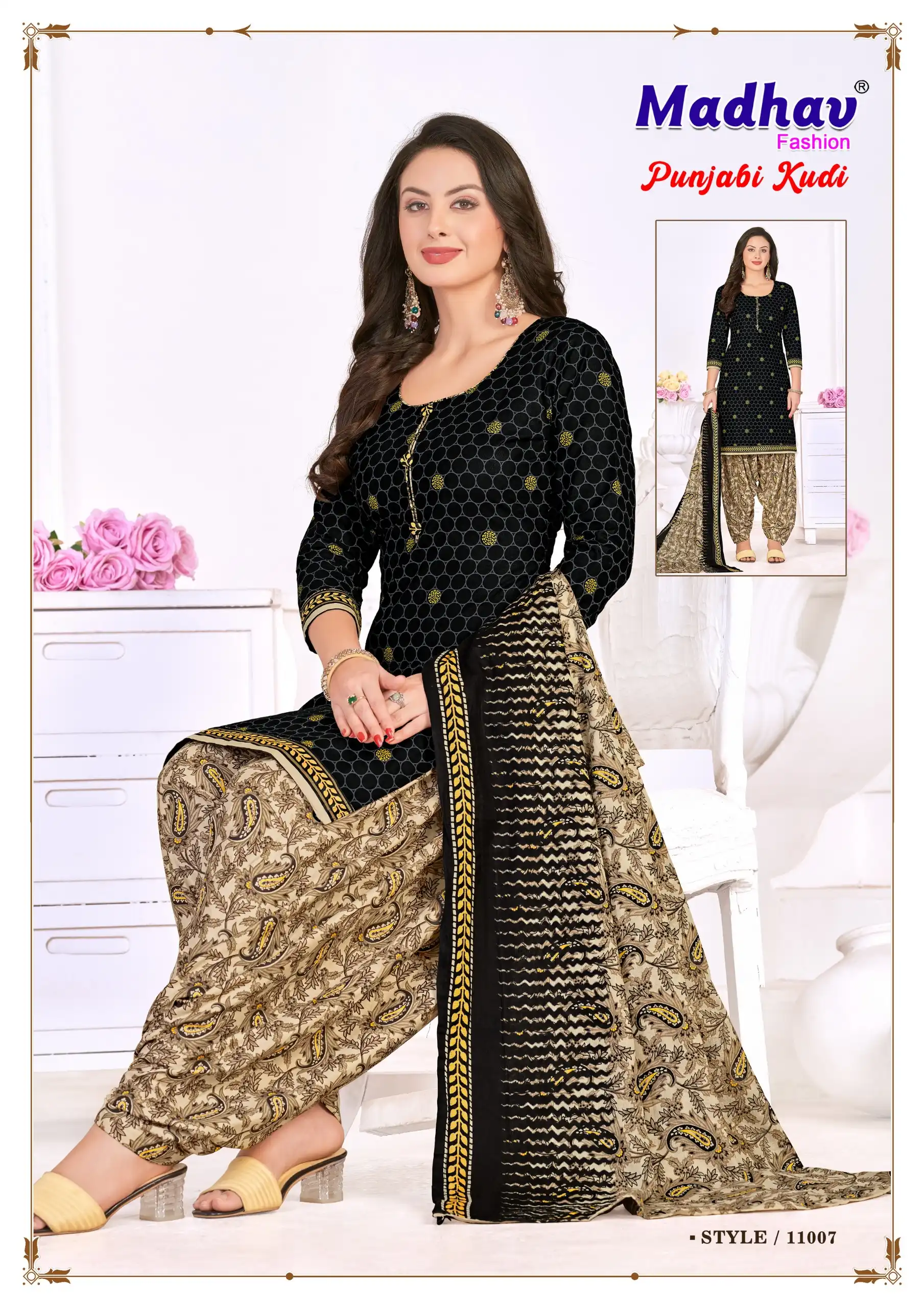 Madhav Fashion Punjabi Kudi Vol 11 Cotton Wholesale Dress Material Catalog — Wholesale Salwar Suits, MPA wholesale from Surat - Gallery Image 6
