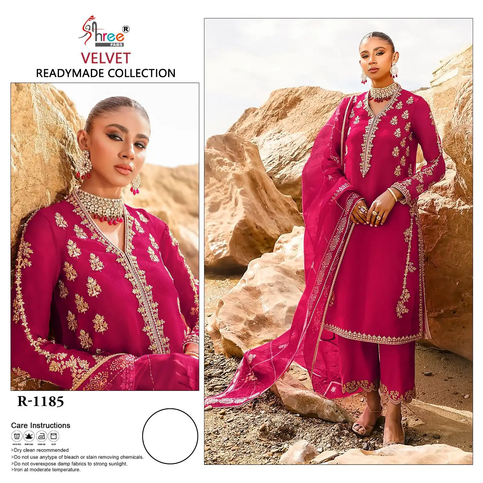 Shree Fabs R 1185 9000 Velvet Wholesale Designer Readymade Pakistani Winter Salwar Suit Catalog — Wholesale Salwar Suits, Shree Fabs wholesale from Surat - Gallery Image 2