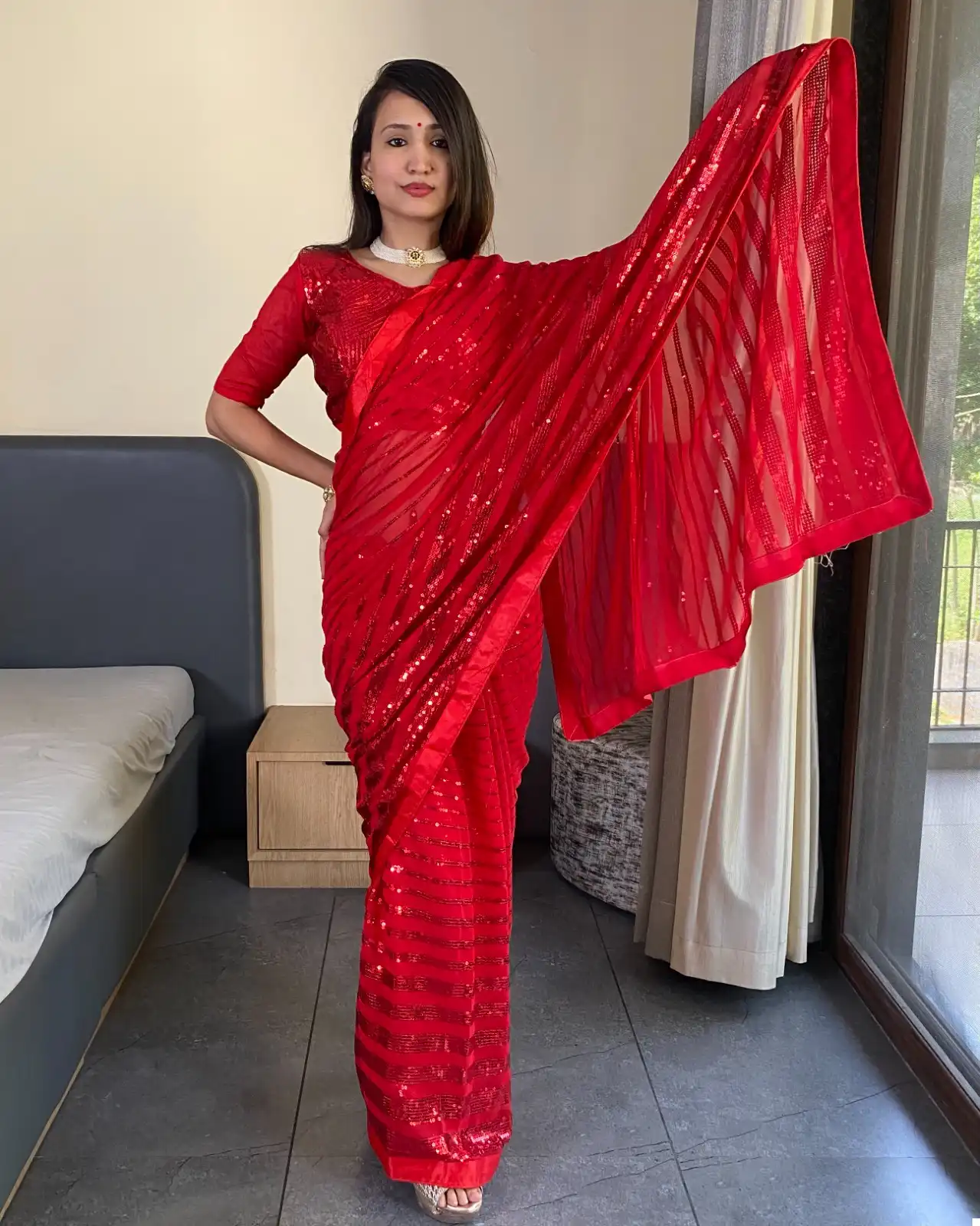 Vardan Ethnic Radhika Georgette Wholesale Fancy Sarees — Wholesale Sarees, MPA wholesale from Surat - Gallery Image 3