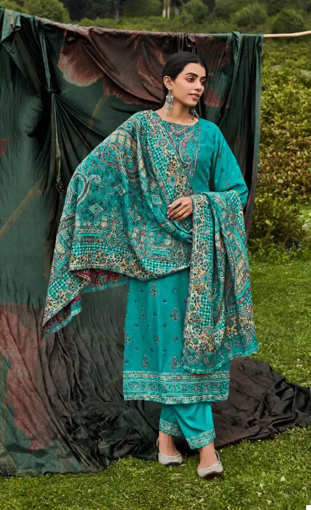 Belliza Rumi 100% Pure Original Wool Pashmina Wholesale Salwar Suit Catalog — Wholesale Salwar Suits, Belliza Designer wholesale from Surat - Gallery Image 3