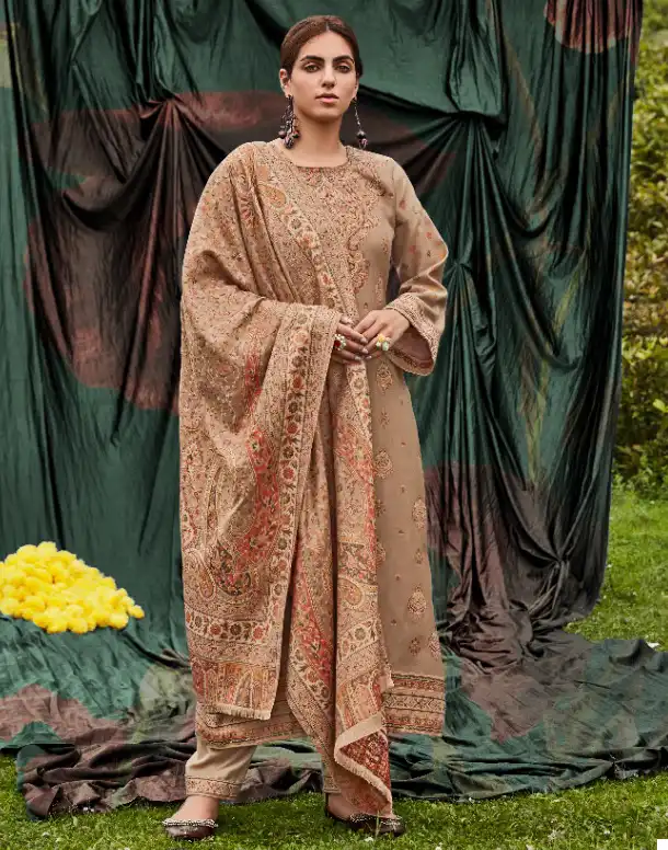 Belliza Rumi 100% Pure Original Wool Pashmina Wholesale Salwar Suit Catalog — Wholesale Salwar Suits, Belliza Designer wholesale from Surat — view 1
