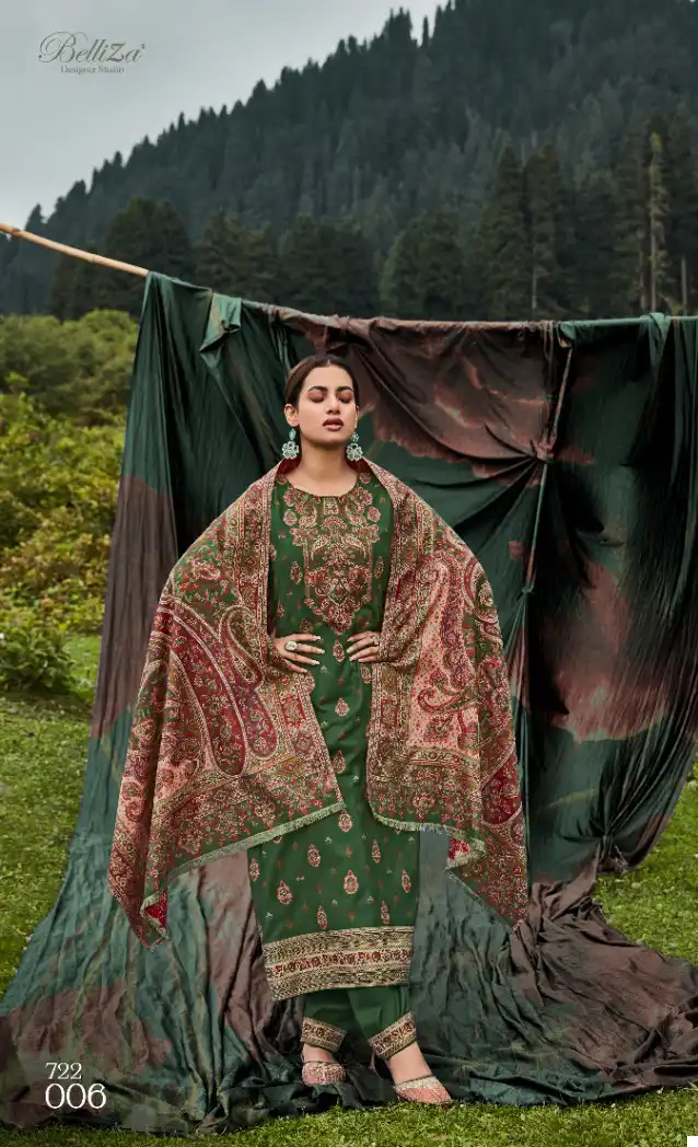 Belliza Rumi 100% Pure Original Wool Pashmina Wholesale Salwar Suit Catalog — Wholesale Salwar Suits, Belliza Designer wholesale from Surat - Gallery Image 5