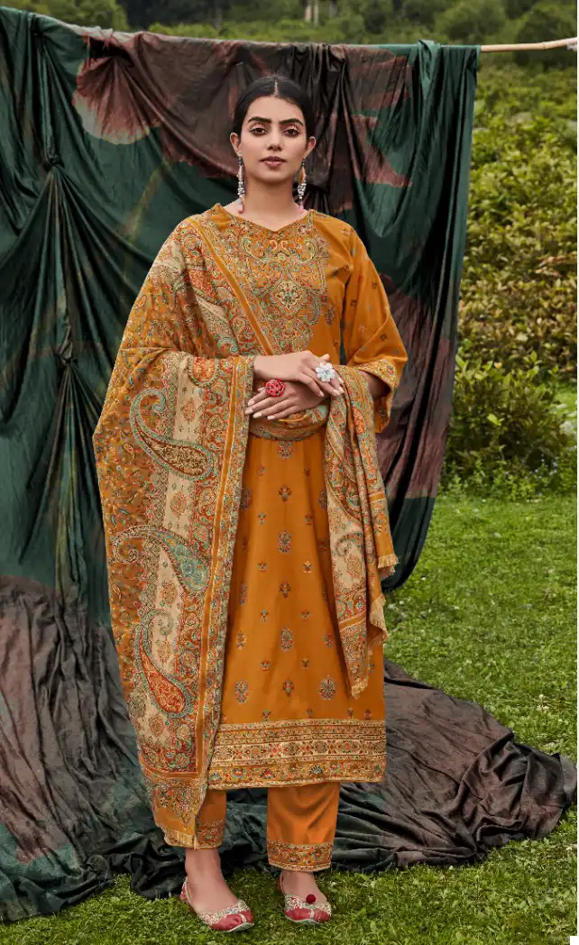Belliza Rumi 100% Pure Original Wool Pashmina Wholesale Salwar Suit Catalog — Wholesale Salwar Suits, Belliza Designer wholesale from Surat - Gallery Image 7