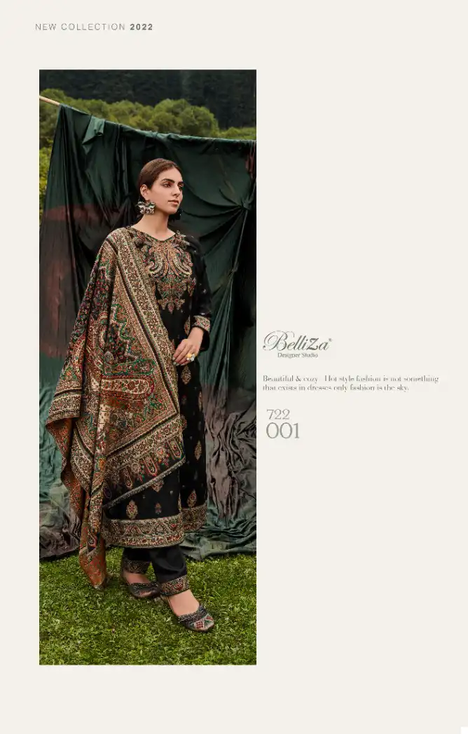 Belliza Rumi 100% Pure Original Wool Pashmina Wholesale Salwar Suit Catalog — Wholesale Salwar Suits, Belliza Designer wholesale from Surat - Gallery Image 2