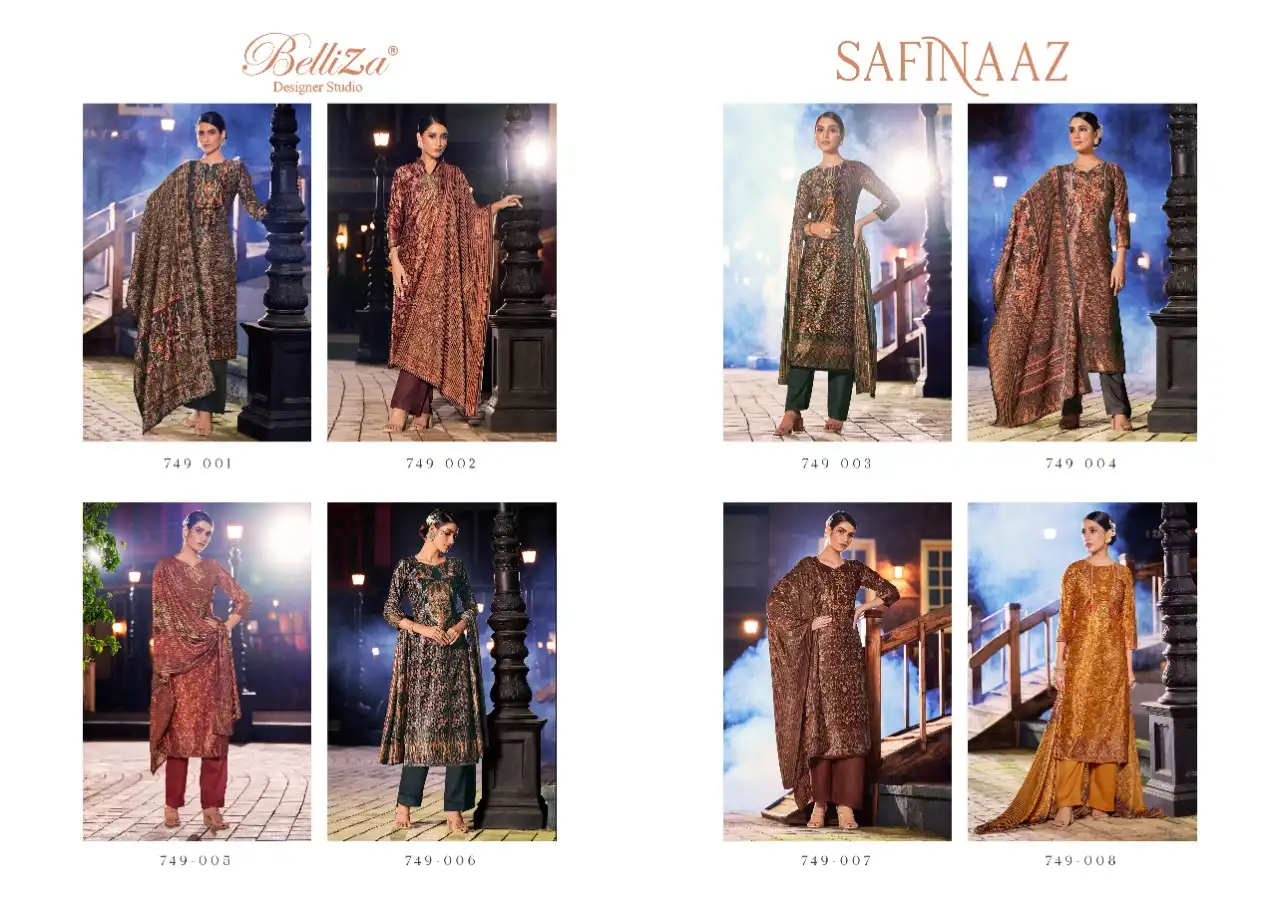 Belliza Designer Safinaaz Velvet Wholesale Designer Winter Wear Salwar Suit Catalog — Wholesale Salwar Suits, Belliza Designer wholesale from Surat — view 9