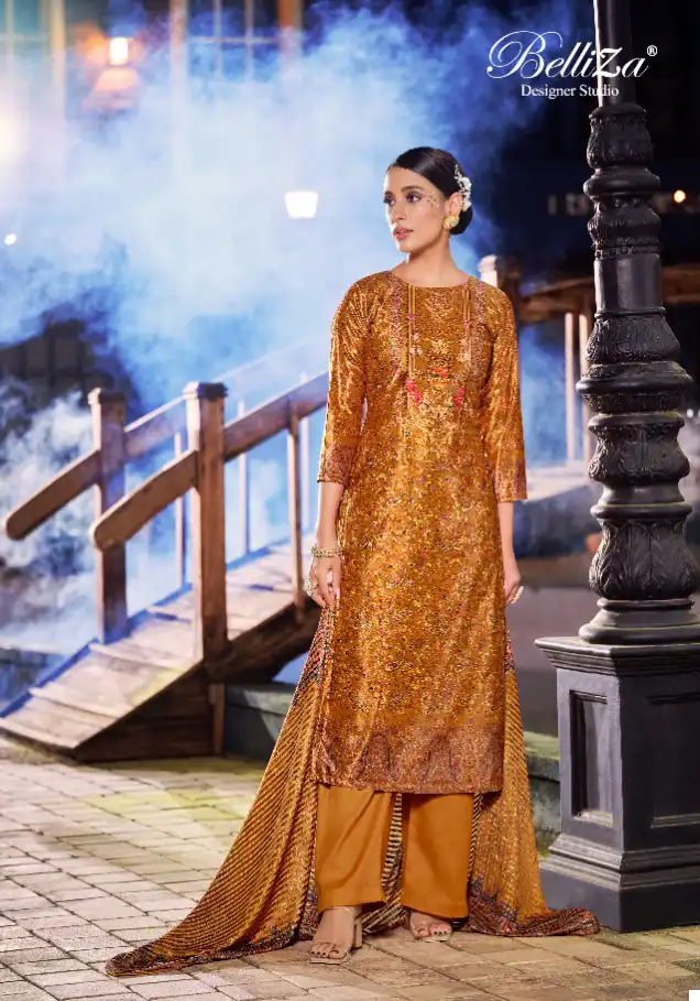 Belliza Designer Safinaaz Velvet Wholesale Designer Winter Wear Salwar Suit Catalog — Wholesale Salwar Suits, Belliza Designer wholesale from Surat - Gallery Image 4