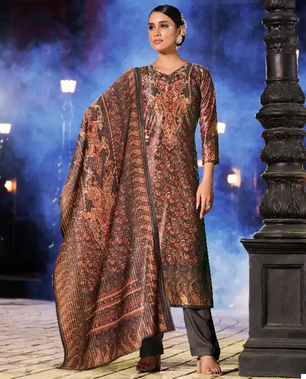 Belliza Designer Safinaaz Velvet Wholesale Designer Winter Wear Salwar Suit Catalog — Wholesale Salwar Suits, Belliza Designer wholesale from Surat — view 1
