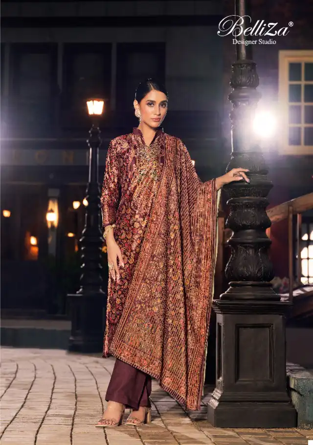 Belliza Designer Safinaaz Velvet Wholesale Designer Winter Wear Salwar Suit Catalog — Wholesale Salwar Suits, Belliza Designer wholesale from Surat - Gallery Image 6