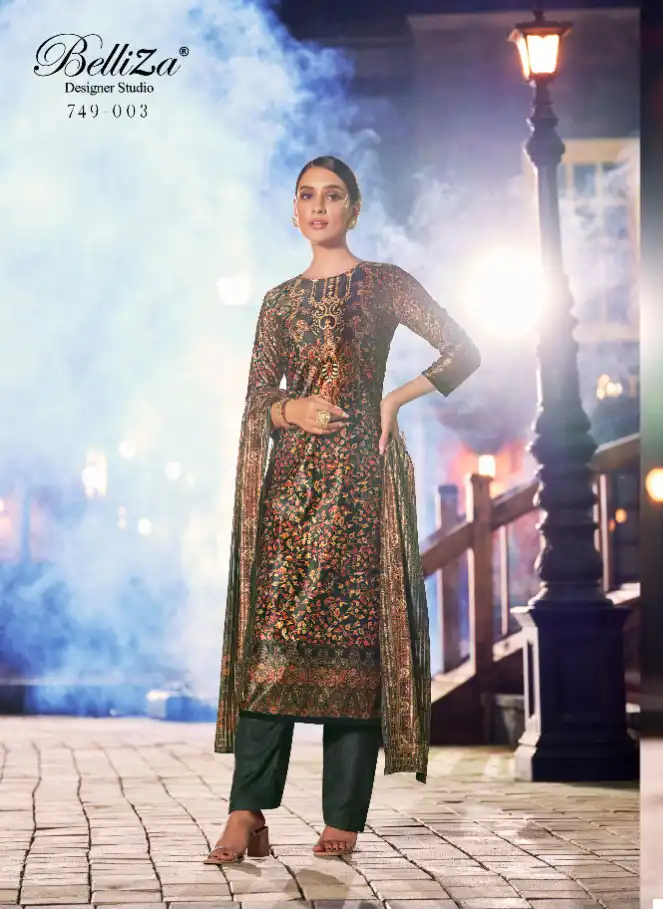 Belliza Designer Safinaaz Velvet Wholesale Designer Winter Wear Salwar Suit Catalog — Wholesale Salwar Suits, Belliza Designer wholesale from Surat - Gallery Image 7