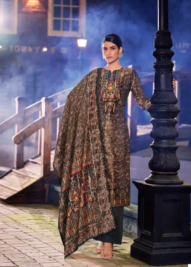 Belliza Designer Safinaaz Velvet Wholesale Designer Winter Wear Salwar Suit Catalog — Wholesale Salwar Suits, Belliza Designer wholesale from Surat - Gallery Image 8