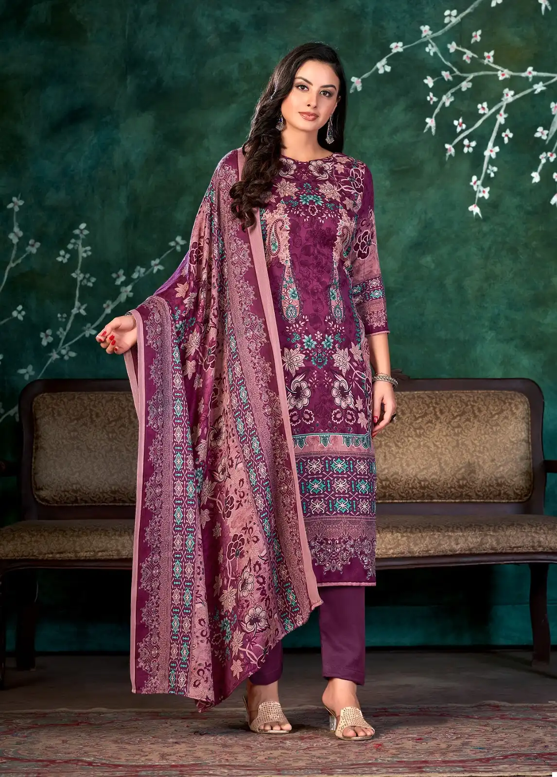 Skt Suits Sanaya Pashmina Wholesale Winter Wear Salwar Suit Catalog — Wholesale Salwar Suits, MPA wholesale from Surat - Gallery Image 3