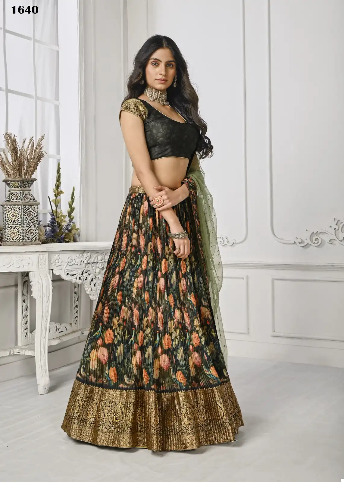 Saptrangi Kalamkari Print Lehenga Collection Vol 03 Pure Silk Wholesale Lehenga Catalog — Wholesale Lehenga, MPA wholesale from Surat - Gallery Image 3