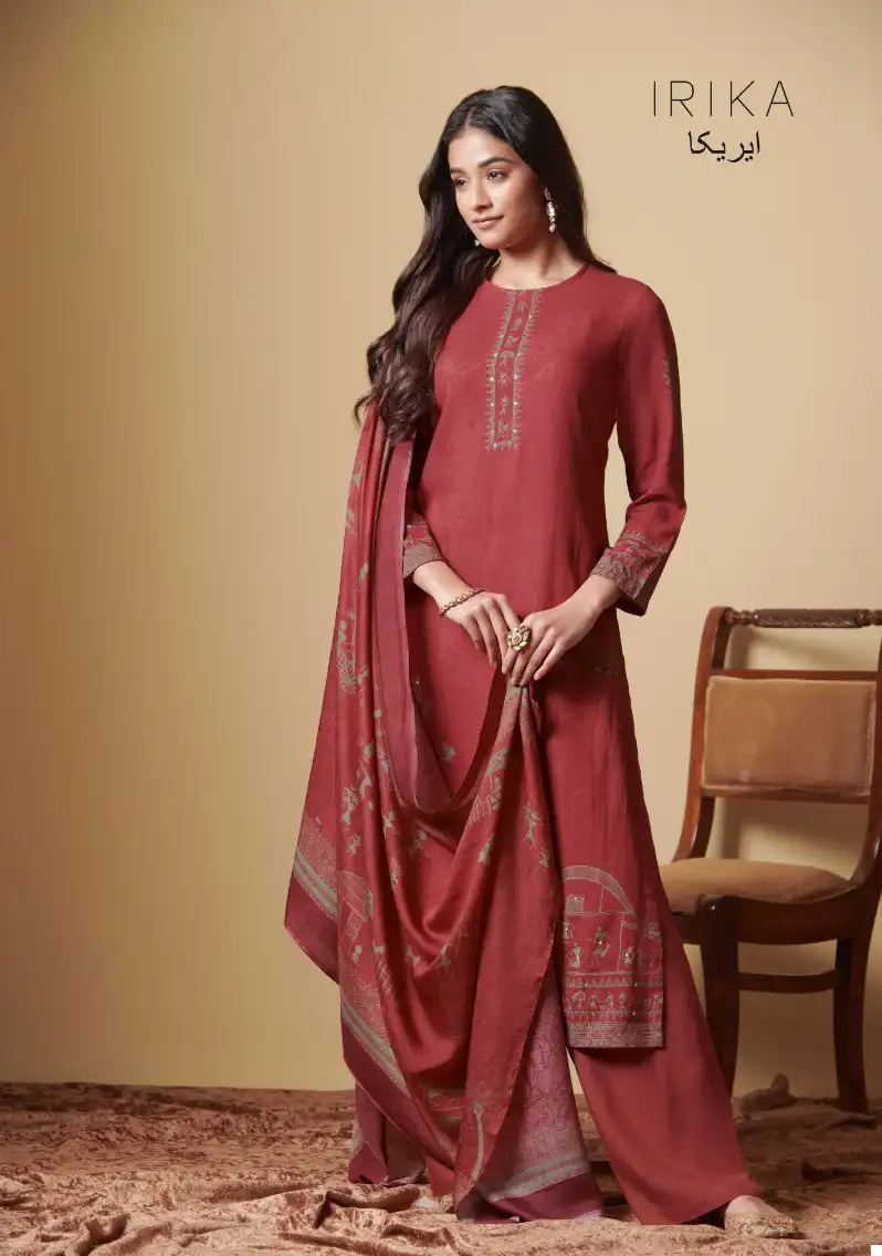 Irika Sarah Pashmina Wholesale Salwar Suit Catalog — Wholesale Salwar Suits, MPA wholesale from Surat - Gallery Image 4