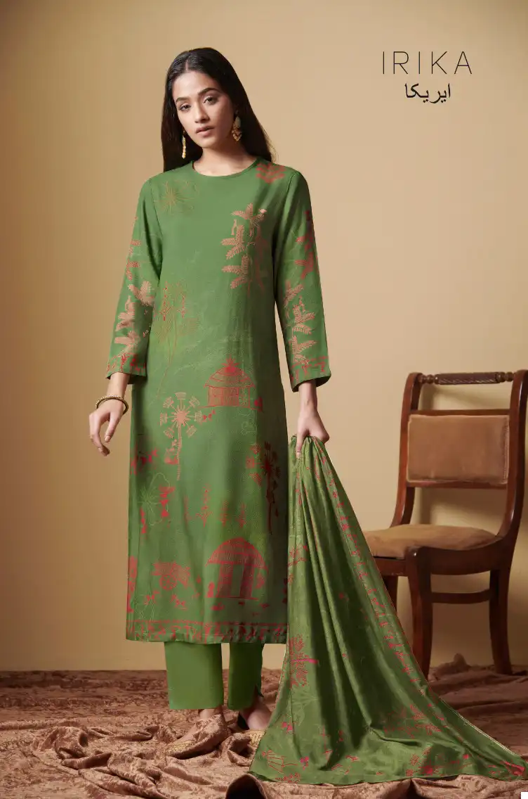 Irika Sarah Pashmina Wholesale Salwar Suit Catalog — Wholesale Salwar Suits, MPA wholesale from Surat - Gallery Image 5