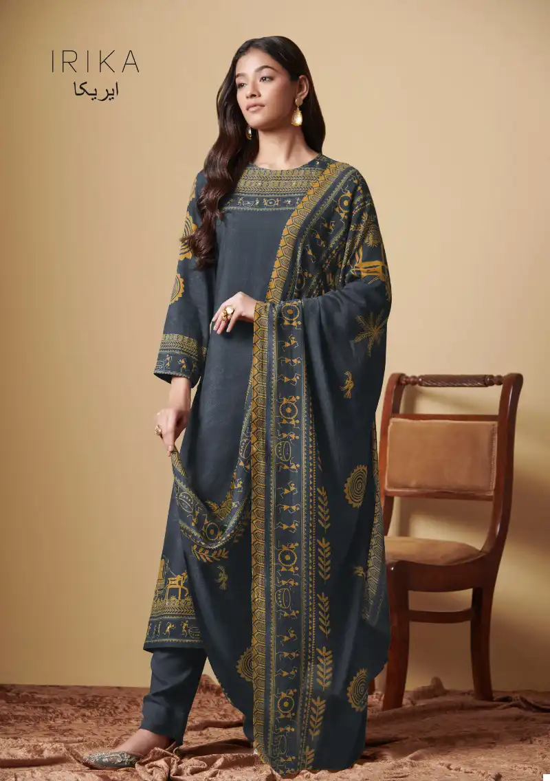 Irika Sarah Pashmina Wholesale Salwar Suit Catalog — Wholesale Salwar Suits, MPA wholesale from Surat - Gallery Image 6