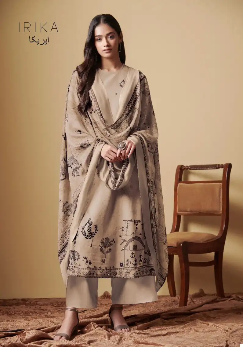 Irika Sarah Pashmina Wholesale Salwar Suit Catalog — Wholesale Salwar Suits, MPA wholesale from Surat - Gallery Image 7