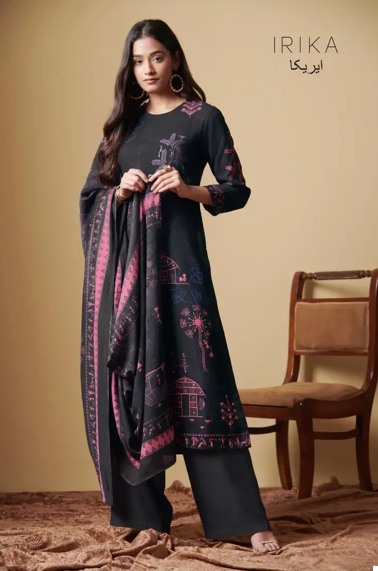 Irika Sarah Pashmina Wholesale Salwar Suit Catalog — Wholesale Salwar Suits, MPA wholesale from Surat - Gallery Image 2
