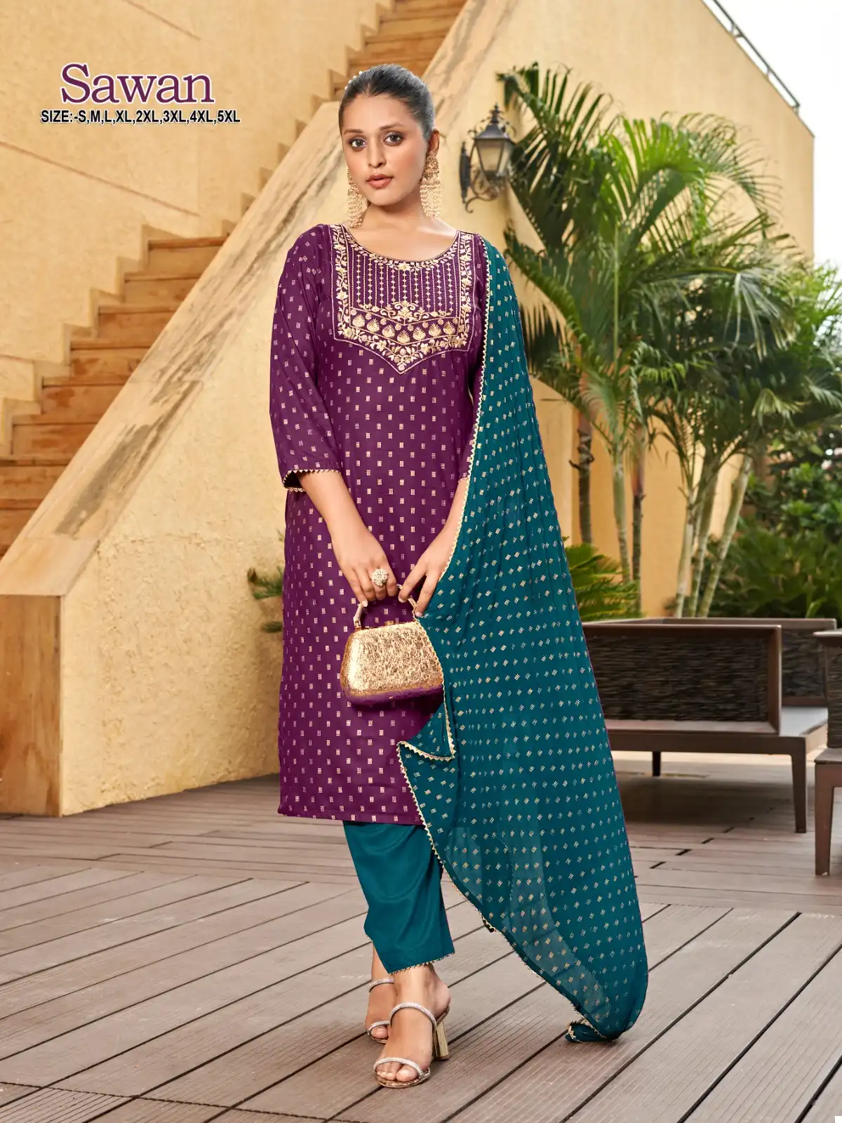 Avc Creation Sawan Rayon Wholesale Readymade Salwar Suit Catalog — Wholesale Salwar Suits, MPA wholesale from Surat - Gallery Image 2