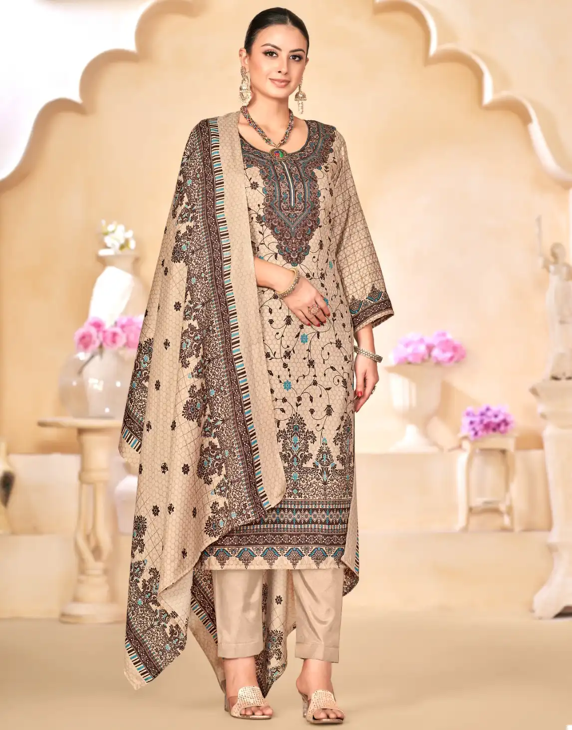 Skt Sitaara Pashmina Wholesale Winter Wear Suits Catalog — Wholesale Salwar Suits, MPA wholesale from Surat — view 1