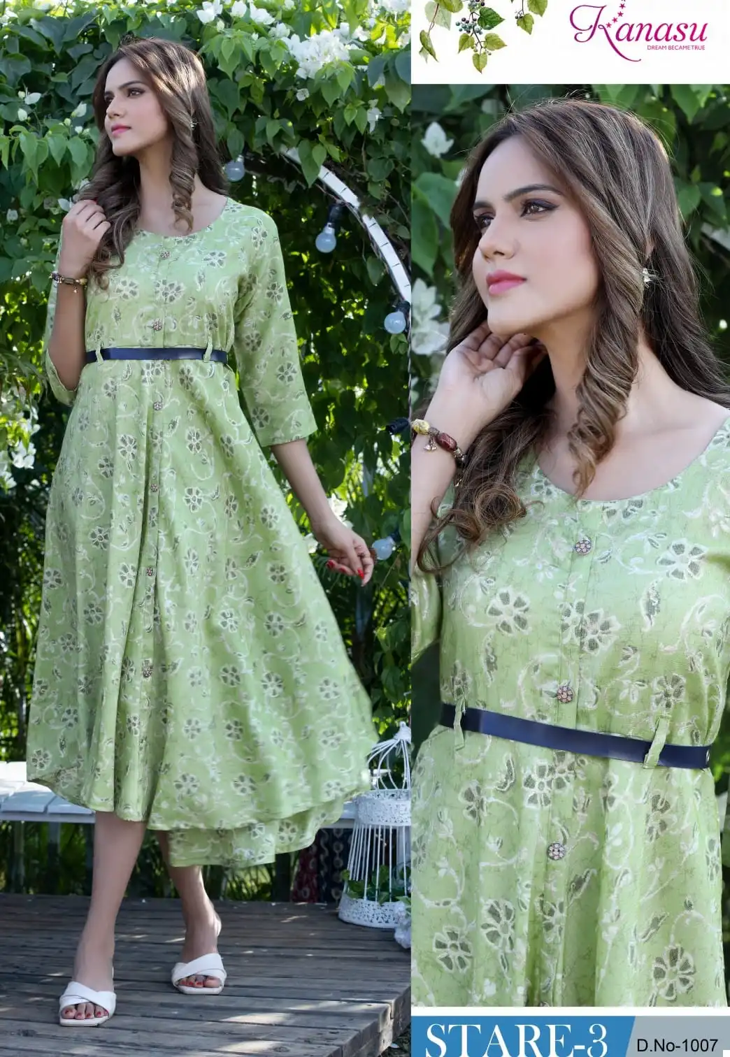 Kanasu Stare Vol 3 Heavy Rayon Capsule Wholesale Long Kurtis Catalog — Wholesale Kurtis, MPA wholesale from Surat — view 4