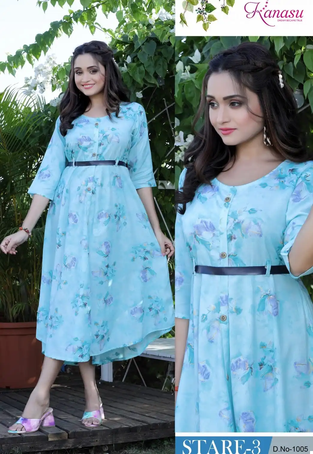 Kanasu Stare Vol 3 Heavy Rayon Capsule Wholesale Long Kurtis Catalog — Wholesale Kurtis, MPA wholesale from Surat — view 5
