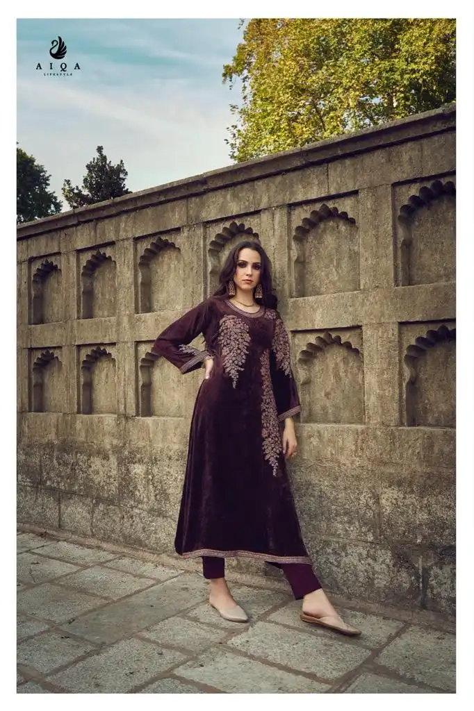 Aiqa Swag Se Swagat Pure Velvet Wholesale Designer Winter Wear Salwar Suit Catalog — Wholesale Salwar Suits, MPA wholesale from Surat - Gallery Image 2