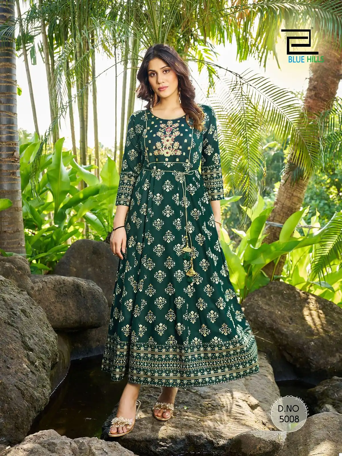 Blue Hills Sandwich Vol 5 Rayon 14Kg Wholesale Anarkali Gown Catalog — Wholesale Kurtis, Blue Hills wholesale from Surat - Gallery Image 3