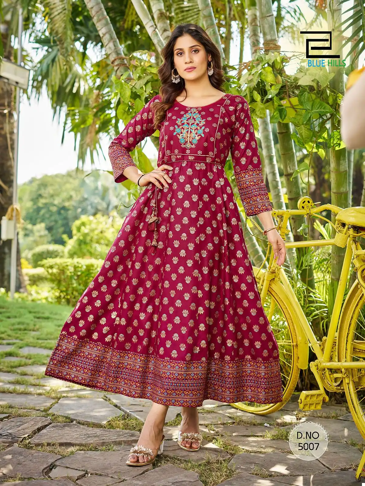 Blue Hills Sandwich Vol 5 Rayon 14Kg Wholesale Anarkali Gown Catalog — Wholesale Kurtis, Blue Hills wholesale from Surat - Gallery Image 4