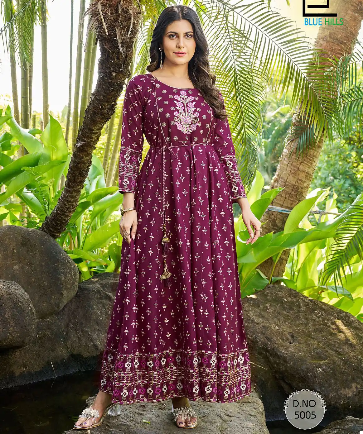 Blue Hills Sandwich Vol 5 Rayon 14Kg Wholesale Anarkali Gown Catalog — Wholesale Kurtis, Blue Hills wholesale from Surat — view 1