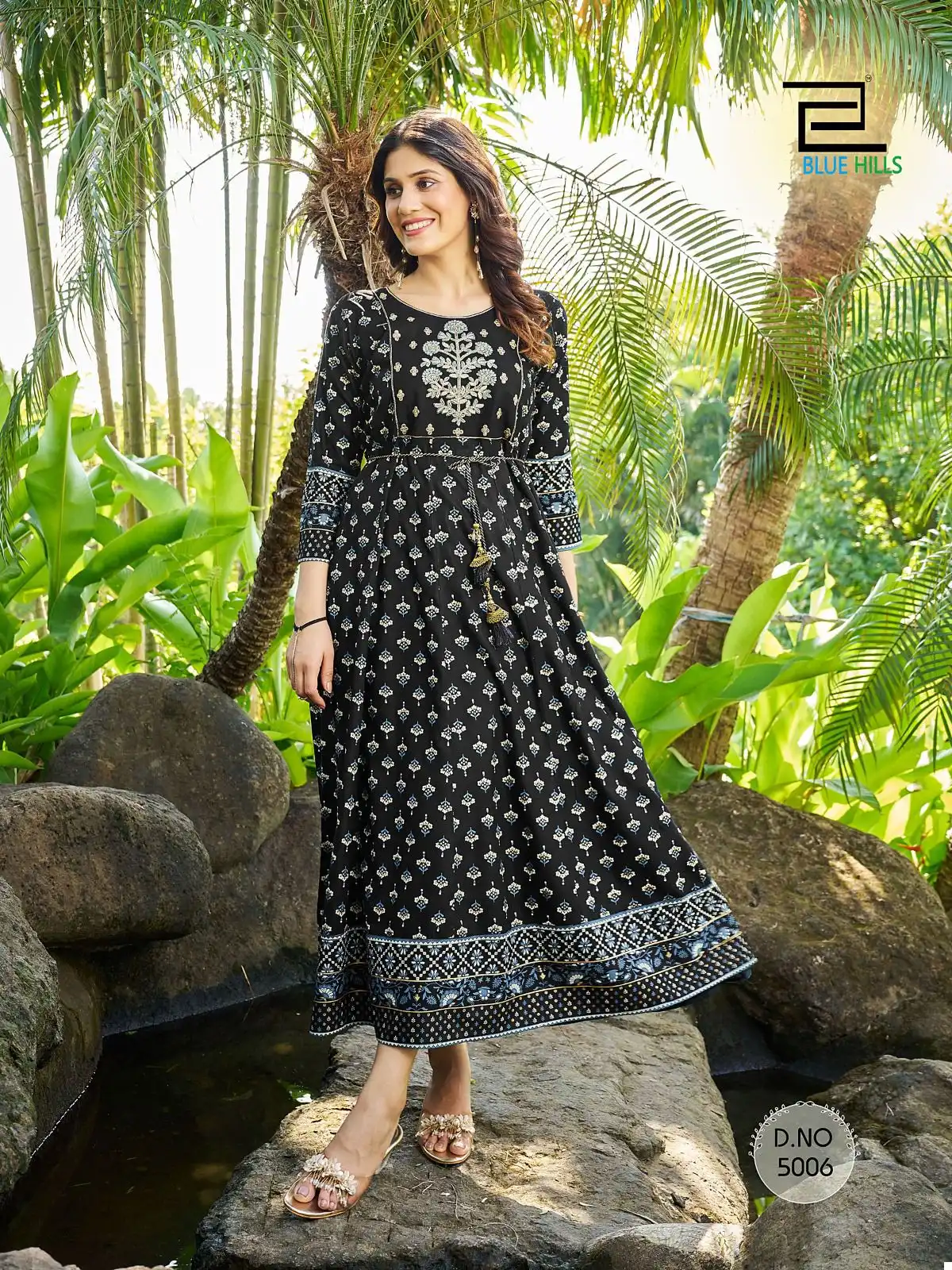 Blue Hills Sandwich Vol 5 Rayon 14Kg Wholesale Anarkali Gown Catalog — Wholesale Kurtis, Blue Hills wholesale from Surat - Gallery Image 6